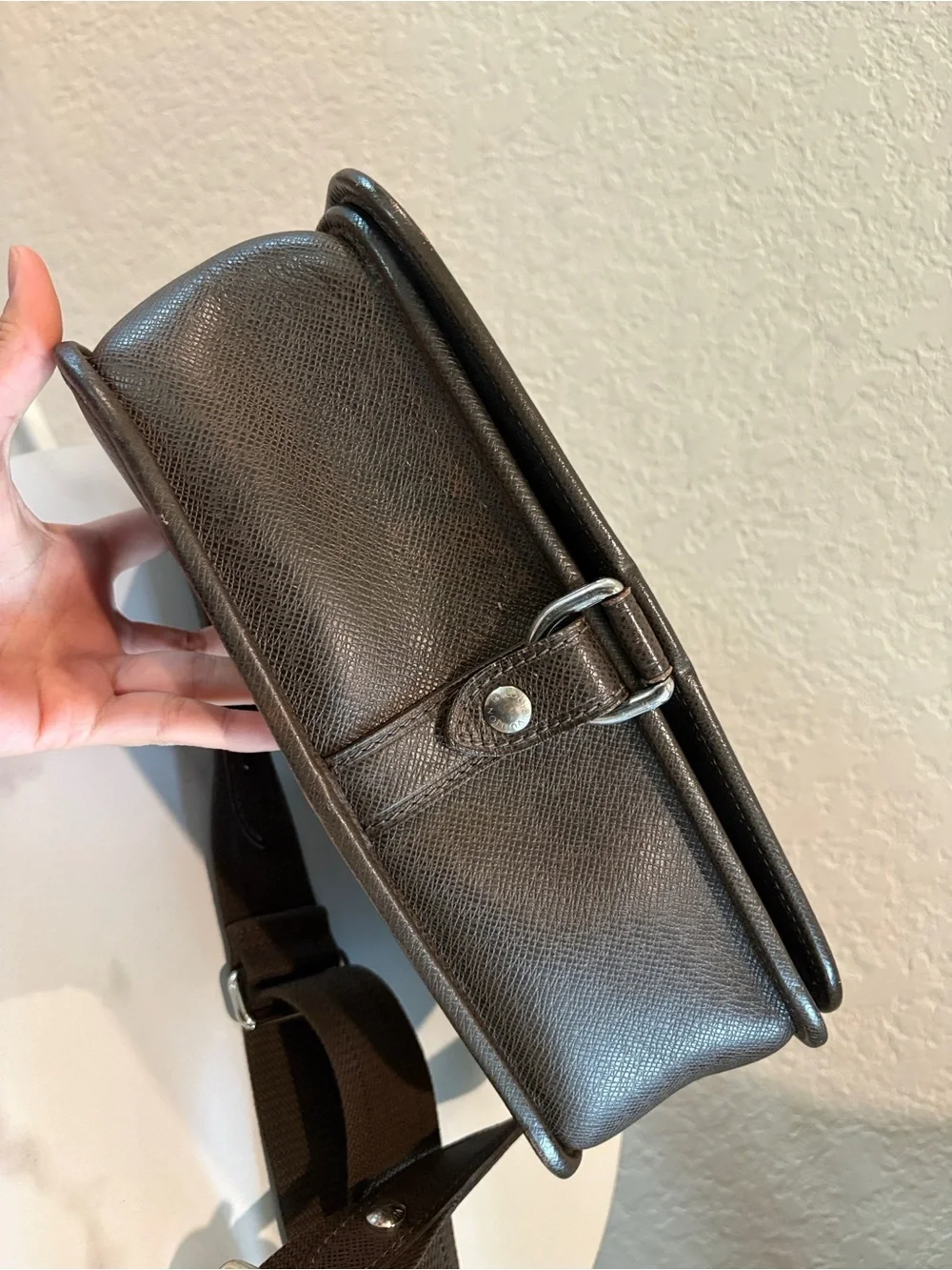 Louis Vuitton Andrei Brown Taiga Crossbody Bag
